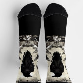 Chaussette Gothique noir avec Corbeau (Haut)
