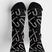 Chaussette Gothmas Black and White Candy Cane Pattern (Haut)
