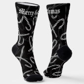 Chaussette Gothmas Black and White Candy Cane Pattern (Angulaire)