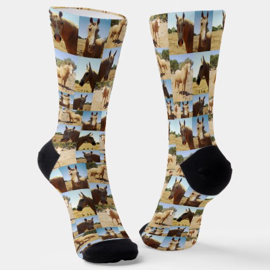 Chaussette **"Grace d'or : un collage photo de Palomino"** (Angulaire)