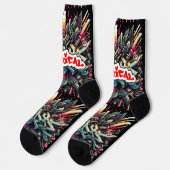 Chaussette Graffiti de style sauvage inimical Abstrait (Gauche)