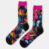 Chaussette Graffiti éclaboussé de chaos vif (Gauche)