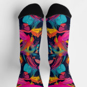 Chaussette Graffiti éclaboussé de chaos vif (Haut)