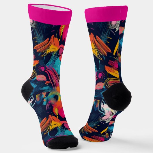 Chaussette Graffiti éclaboussé de chaos vif (Angulaire)