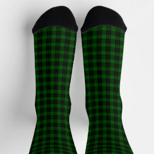 Chaussette Graham tartan vert noir plaid