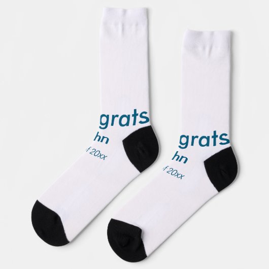 Chaussette grand garçon ajouter nom félicitations date année  (Gauche)