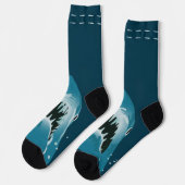 Chaussette Grand requin blanc Turquoise Océan bleu (Gauche)