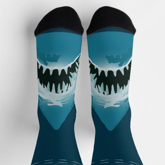 Chaussette Grand requin blanc Turquoise Océan bleu (Haut)