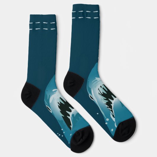 Chaussette Grand requin blanc Turquoise Océan bleu (Droite)