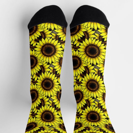 Chaussette Grand Tournesol Jaune Doré (Haut)
