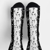 Chaussette Grandes bandes musicales en noir et blanc (Haut)