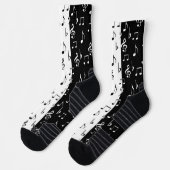 Chaussette Grandes bandes musicales en noir et blanc (Gauche)