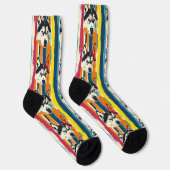 Chaussette Grandes colorées Husky Motif (Droite)