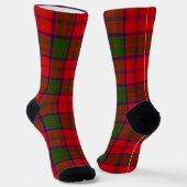 Chaussette Grant tartan rouge vert plaid (Angulaire)
