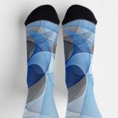 Chaussette Graphique d'art fractal gris bleu Abstrait moderne (Haut)