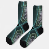 Chaussette Graphique géométrique Turquoise moderne (Gauche)