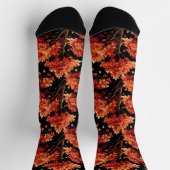 Chaussette Graphique Motif sans couture Red Fall Maple Tree (Haut)