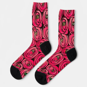 Chaussette Graphique rose Art Nouveau Rennie Macintosh