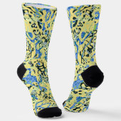 Chaussette Graphisme bleu jaune noir pointé Abstraction (Angulaire)