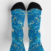 Chaussette Graphisme bleu orange noir pointé Abstraction (Haut)