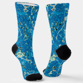Chaussette Graphisme bleu orange noir pointé Abstraction (Angulaire)