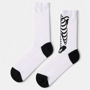Chaussette Graphisme gothique de cage thoracique de squelette