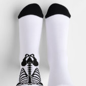 Chaussette Graphisme gothique de cage thoracique de squelette (Haut)