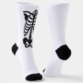 Chaussette Graphisme gothique de cage thoracique de squelette (Angulaire)