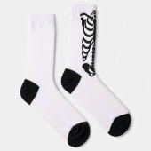Chaussette Graphisme gothique de cage thoracique de squelette (Droite)