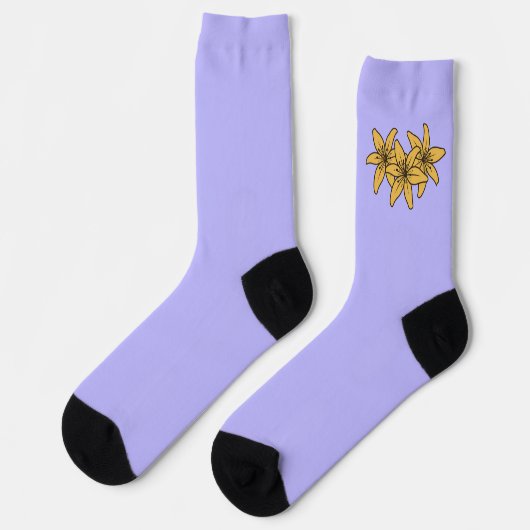 Chaussette Grappe de lis de dessin animé jaune (Gauche)