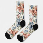 Chaussette Grappes d'aquarelle peintes à la main de luxe (Gauche)