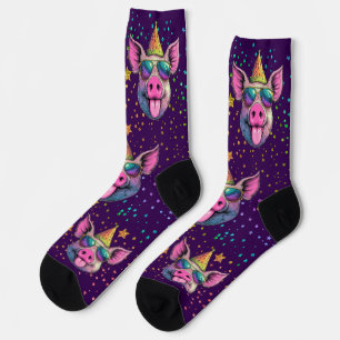 Chaussette Gras, Bright Party Pig dans les lunettes de soleil