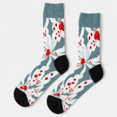 Chaussette Gras Retro Turquoise Holly et Berries Holiday (Gauche)