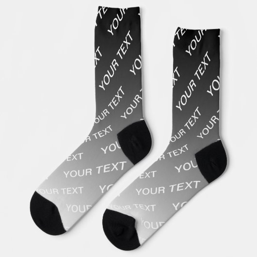 Chaussette Gray (changeable color) Ombre & Text Pattern (Gauche)