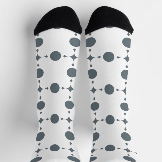 Chaussette Gray Polka Dots, Polka Dot Pattern, Dots (Haut)