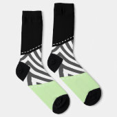 Chaussette Gray Zigzag, Gray Chevron, Zigzag Pattern, Mint (Droite)