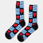 Chaussette Grèce Drapeau Coeur Motif Amusant Grec Pride (Gauche)