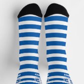 Chaussette Grèce fashion Chaussettes, drapeau grec Bleu/Bande (Haut)