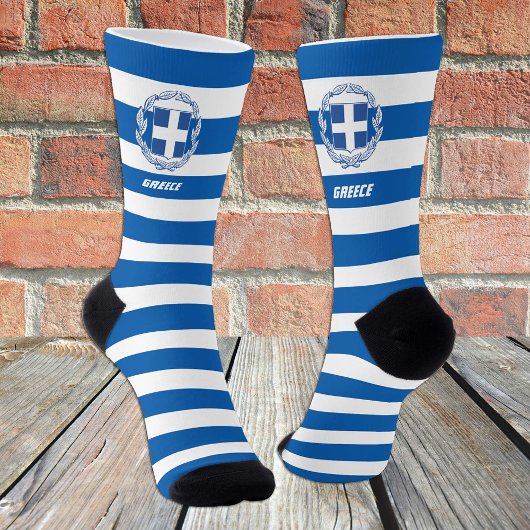 Chaussette Grèce fashion Chaussettes, drapeau grec Bleu/Bande