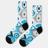 Chaussette Grecs mal yeux motif bleus et gris (Gauche)