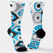 Chaussette Grecs mal yeux motif bleus et gris (Angulaire)