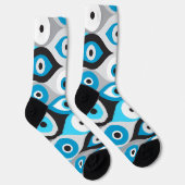 Chaussette Grecs mal yeux motif bleus et gris (Droite)