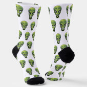 Chaussette Green Alien Head (Angulaire)