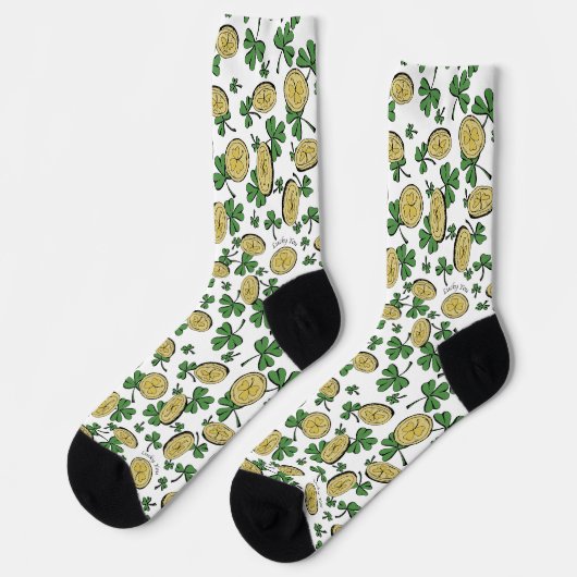 Chaussette Green and Gold St Patrick's Lucky You Shamrock (Gauche)