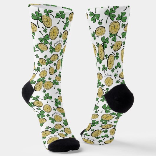Chaussette Green and Gold St Patrick's Lucky You Shamrock (Angulaire)