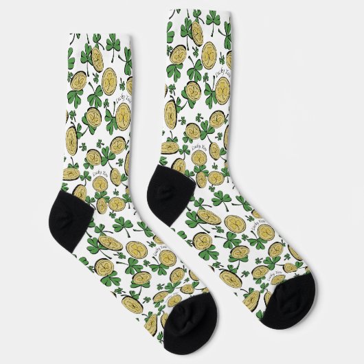 Chaussette Green and Gold St Patrick's Lucky You Shamrock (Droite)