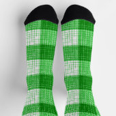 Chaussette Green and White Bold Checkered Plaid Design (Haut)