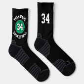 Chaussette Green Basketball Player Team Name and Number (Droite)