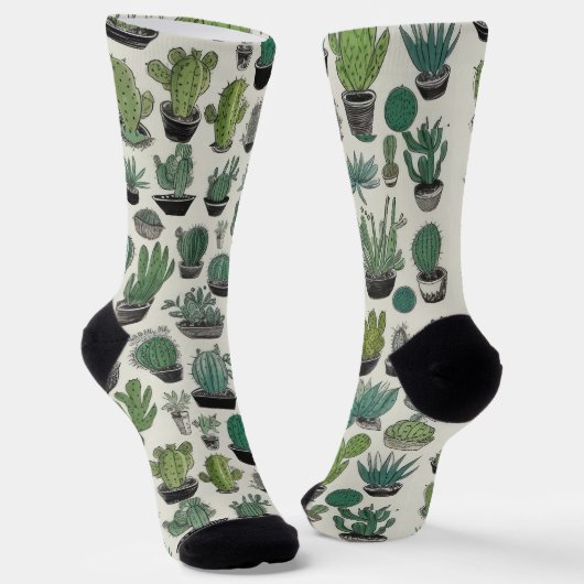 Chaussette Green Cactus Pattern (Angulaire)