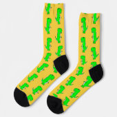 Chaussette Green Cute Dino Orange (Gauche)